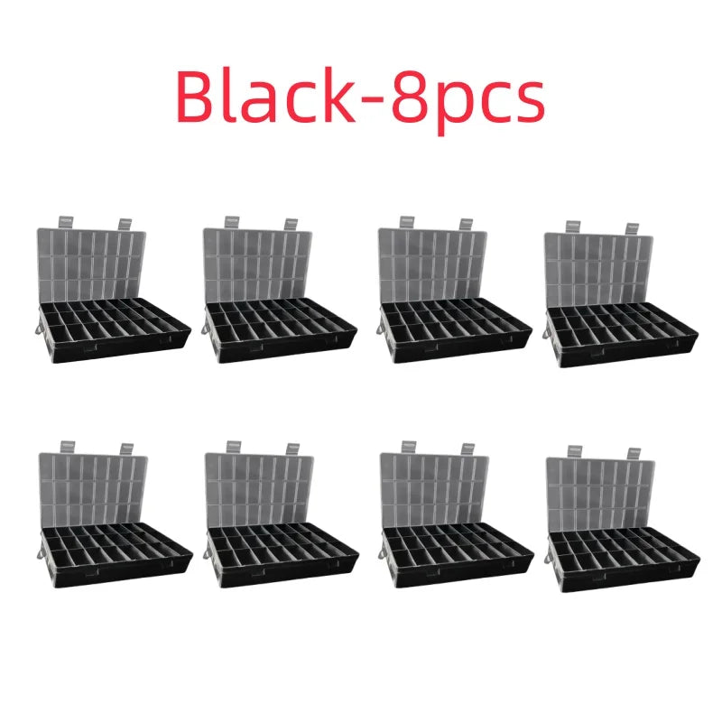 Caja Almacenamiento Plástico Compartimentos (24 Rejillas) Organizador Joyería/Pendientes/Cuentas/Tornillos Contenedor Hogar