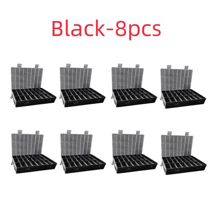 Caja Almacenamiento Plástico Compartimentos (24 Rejillas) Organizador Joyería/Pendientes/Cuentas/Tornillos Contenedor Hogar