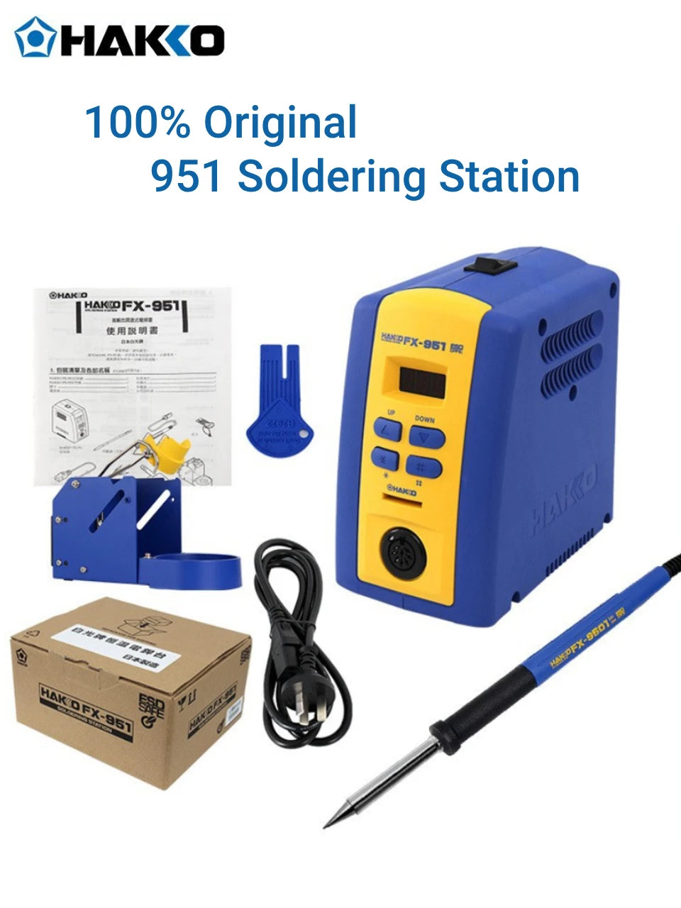 Original HAKKO FX-951 Soldering Station 220V Electric Digital Display T12 Welding Tips Soldering Iron For Repair PCB SMD Tool