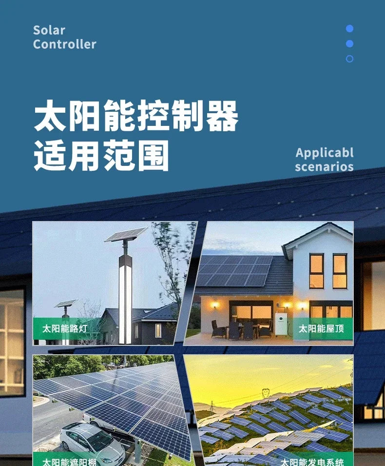 MPPT Solar Charge Controller 12V 24V Auto WiFi Solar Panel Regulator 60A 50A 40A 30A 20A 10A Dual USB LCD Display Controller