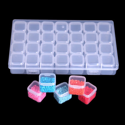Contenedor Almacenamiento Pintura Diamante (28/56 Ranuras Rejilla) Caja Herramientas Transparente Accesorios Bordado DIY Cuentas