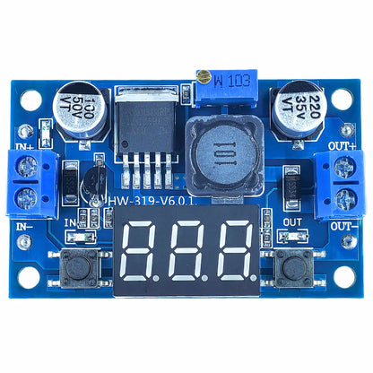 Módulo Regulador Voltaje LM2596 Ajustable 4.0-40V a 1.25-37V Step-Down con Voltímetro LED