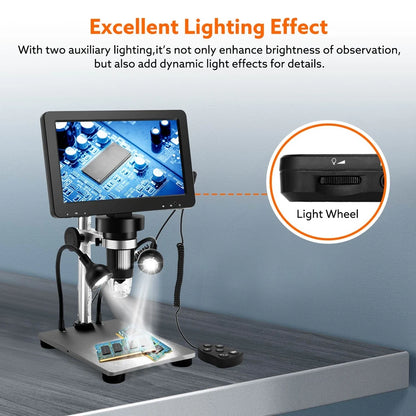 Elikliv EDM9 Pro 1200X HDMI Digital Microscope with 7'' IPS Screen 16MP Coin Soldering Electronic Microscope 32G for Windows Mac