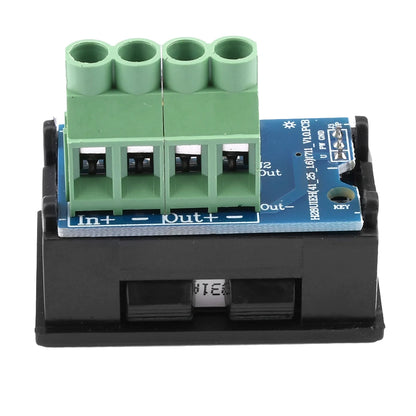 Voltímetro Amperímetro Digital DC (7-100V, 20A/50A Shunt Integrado) - Panel Display LED Dual 0.28"