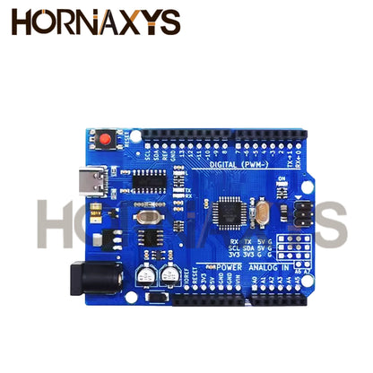 Placa Desarrollo UNO R3 (CH340G, MEGA328P-AU, 16MHz, Tipo C) con Cable USB para Arduino (1-10 Unidades)