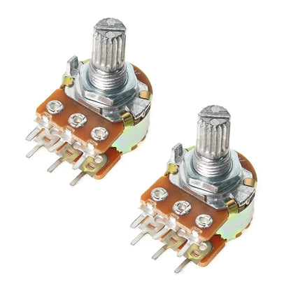10Pcs WH148 B1K B10K B50K B100K B1M 6Pin Linear Potentiometer 15mm Shaft with Nuts and Washers