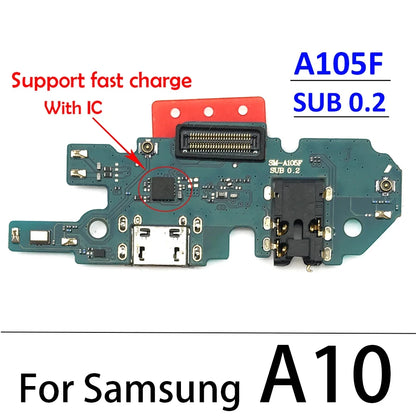 Placa Puerto Carga USB con Conector Dock y Micrófono para Samsung Galaxy A10/A20/A21S/A30/A31/A40/A41/A50/A51/A60/A70/A71