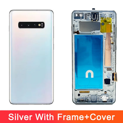 Pantalla probada S10Plus LCD con marco para SAMSUNG S10 Plus S10 + G975 G975F/DS reemplazo del ensamblaje del digitalizador de pantalla táctil