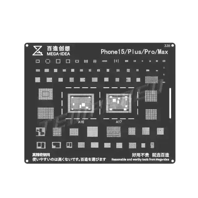 QIANLI MEGA-IDEA Black BGA Reballing Stencil Multifunction Universal Net for iPhone 6-16 Pro Max Planting Tin Steel Mesh tools
