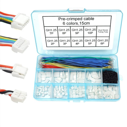 Kit Conector Socket XH 2.54mm con Cable Precrimpado (2/3/4/5/6/7 Pines) Carcasa Adaptador JST Macho y Hembra
