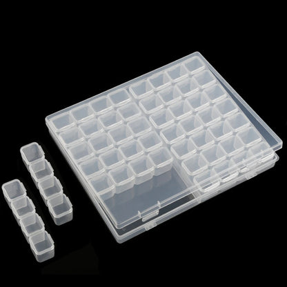 Caja Almacenamiento Plástico Organizador 28/32/48/56/64 Ranuras para Cuentas Pintura Diamante/Joyería/Accesorios DIY (1 Unidad)
