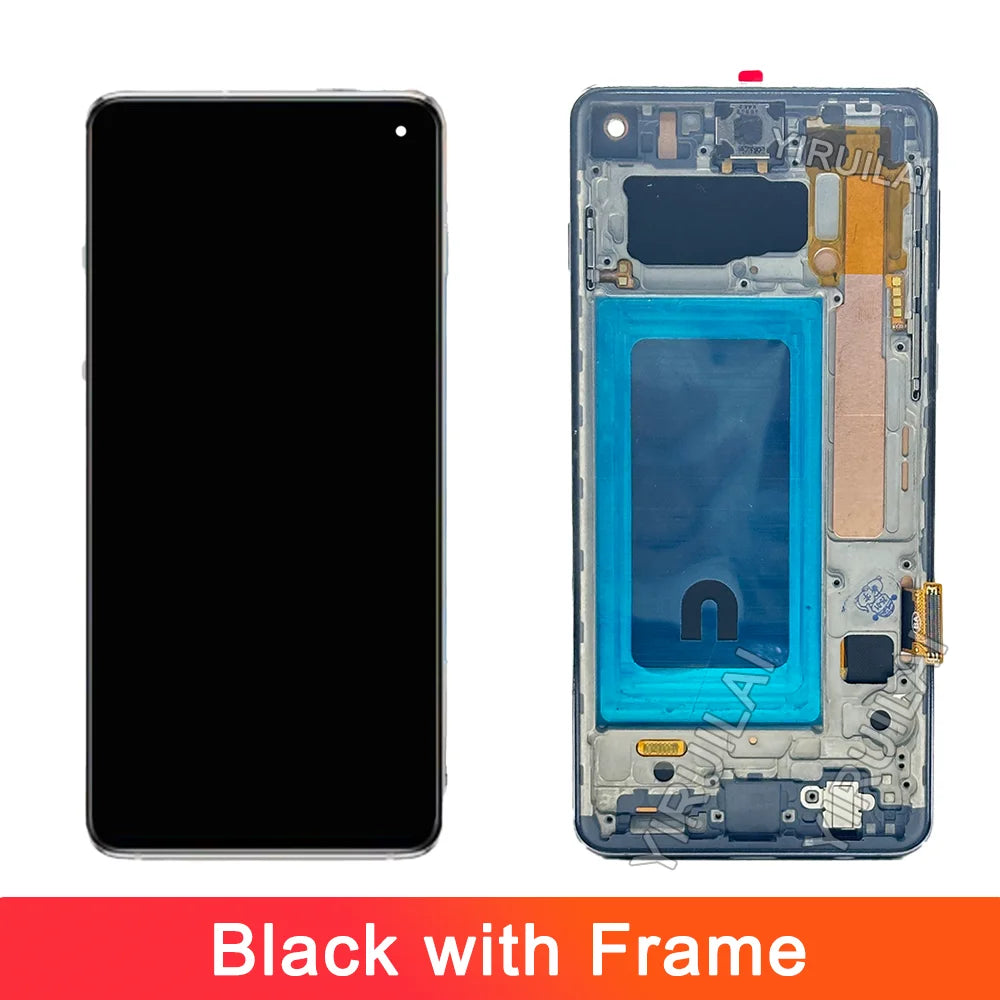 TFT probado S10 LCD para Samsung Galaxy S10 SM-G973F/DS G973U G973 LCD S10 pantalla LCD MONTAJE DE digitalizador con pantalla táctil reemplazo