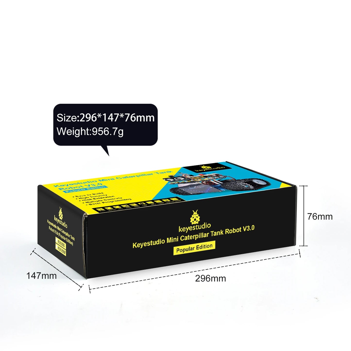 Kit Robot Tanque Inteligente Keyestudio Mini V3.0 (Actualizado) DIY STEM Programable compatible Arduino/Mixly