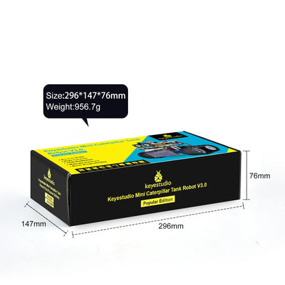 Kit Robot Tanque Inteligente Keyestudio Mini V3.0 (Actualizado) DIY STEM Programable compatible Arduino/Mixly