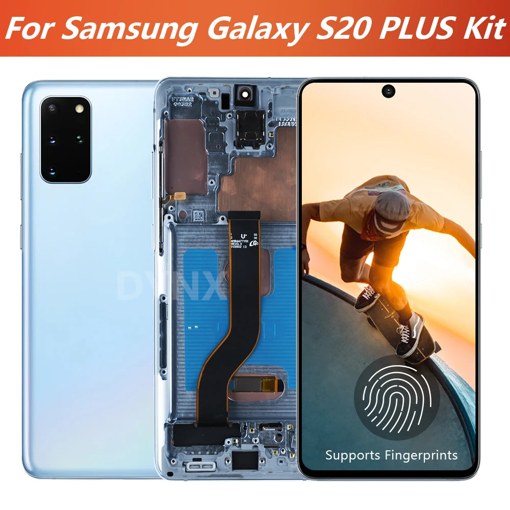 Pantalla AMOLED de 6,7 pulgadas para Samsung Galaxy S20 Plus LCD G985 G985F G985F/DS G986 LCD S20 + con montaje de digitalizador de cristal táctil