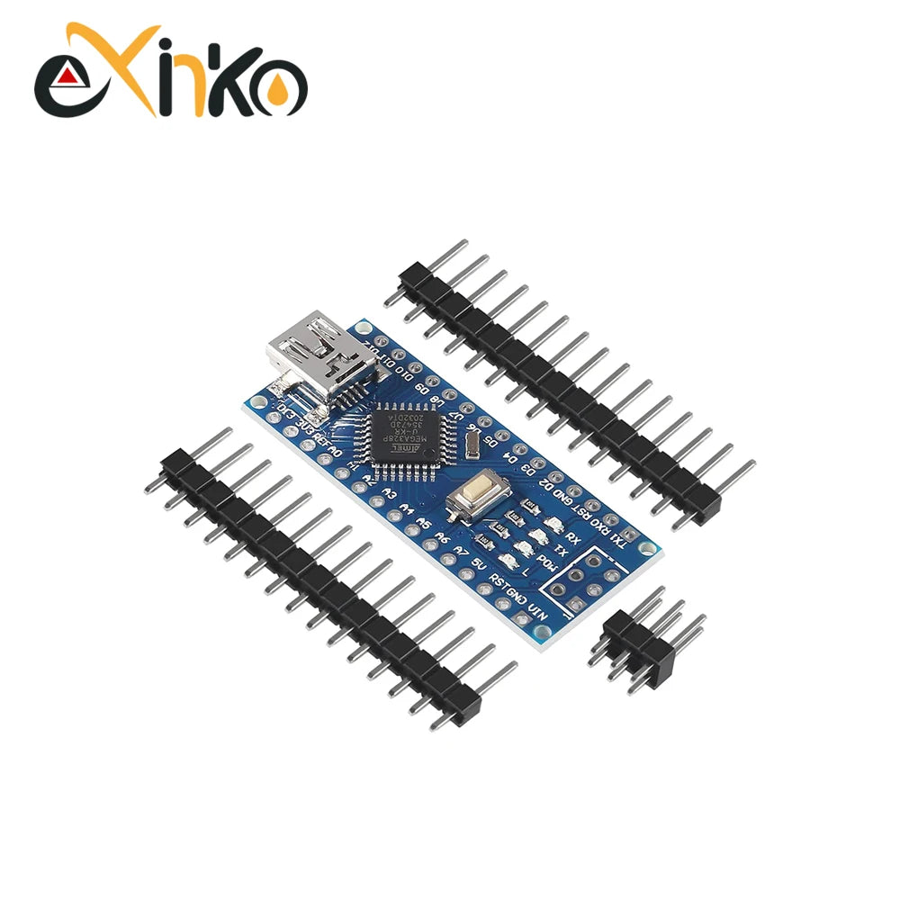 Placa Nano 3.0 (ATMEGA328P, 16MHz, CH340) con Bootloader (Puerto Mini/Tipo C/Micro USB) para Arduino (1-10 Unidades)
