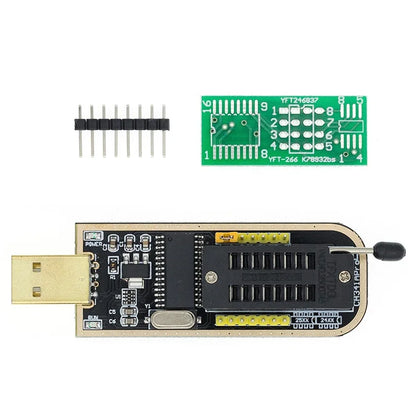 Kit Programador USB CH341A/CH341B 24/25 Series EEPROM Flash BIOS + Clip Test SOIC8/SOP8