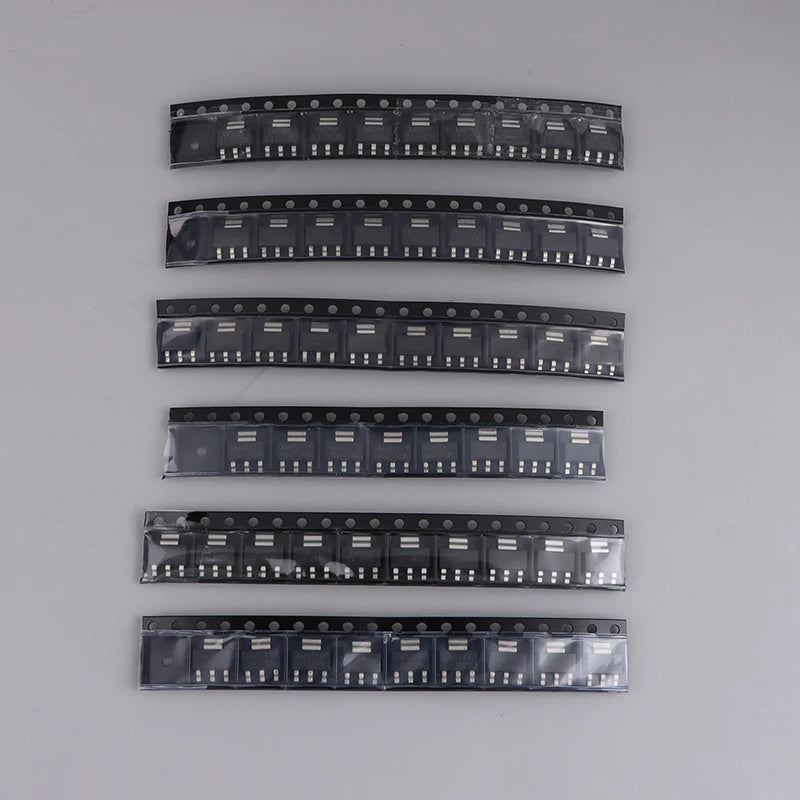 Set 70 Pcs Kit Reguladores Voltaje AMS1117 (7 Valores: 1.2V, 1.5V, 1.8V, 2.5V, 3.3V, 5.0V, ADJ) 10 Pcs/Valor