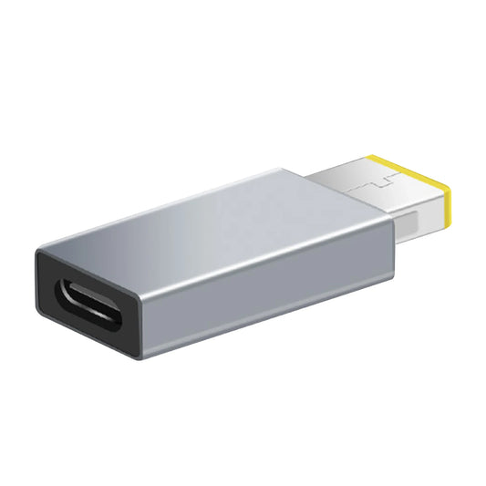 Adaptador Convertidor USB-C Hembra PD a Plug Cuadrado (Slim Tip) para Laptop Lenovo