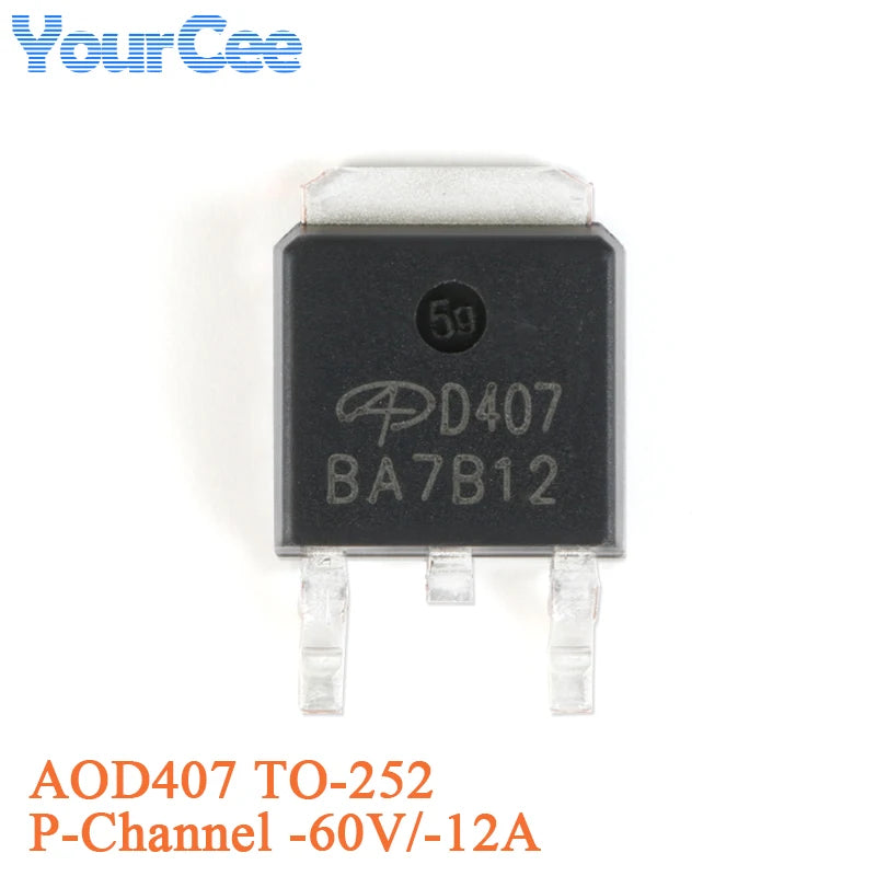 MOSFET Canal-N AOD4184L (D4184) SMD TO-252 40V 50A (Opciones AOD40x disponibles) - Lote 5/20 Piezas