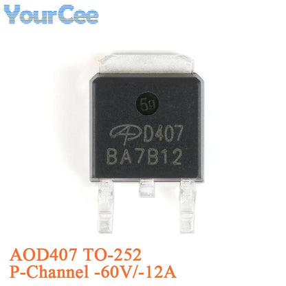 MOSFET Canal-N AOD4184L (D4184) SMD TO-252 40V 50A (Opciones AOD40x disponibles) - Lote 5/20 Piezas
