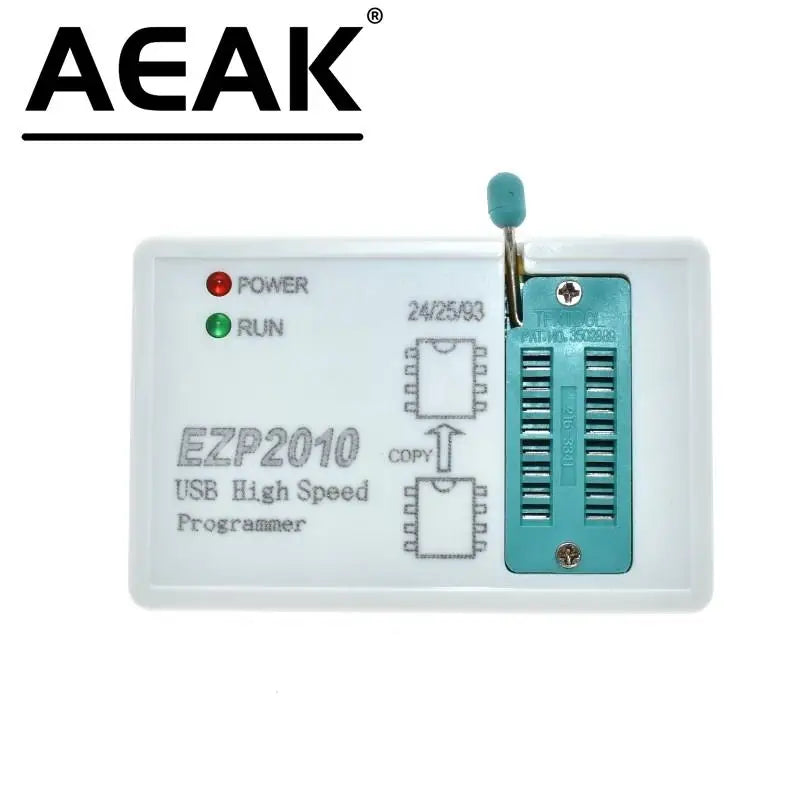 Kit Programador USB SPI Alta Velocidad AEAK EZP2010 + Clips Test + Sockets Soporta EEPROM 24/25/93, Flash 25 BIOS Chip