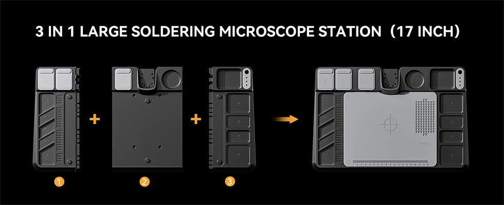 ELIKLIV ERM101 1600X 7" IPS Screen Digital Microscope for Electronics Soldering Microscope With 600℃ Heat Insulation Pad 32G