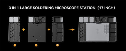 ELIKLIV ERM101 1600X 7" IPS Screen Digital Microscope for Electronics Soldering Microscope With 600℃ Heat Insulation Pad 32G