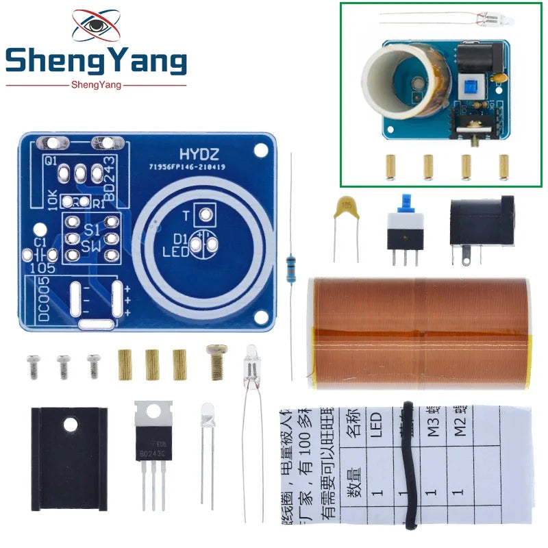 Kit DIY Mini Bobina Tesla BD243C - Módulo Electrónico TZT