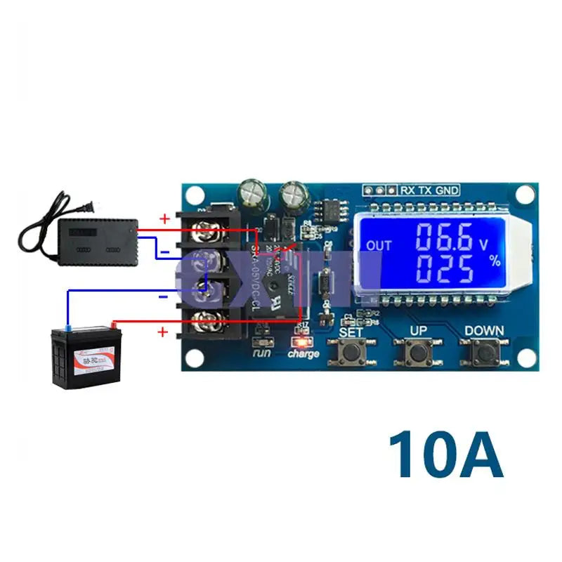 Módulo Control Cargador Batería Plomo-Ácido/Litio 10A/30A 6-60V Protección Sobrecarga Automático 12V/24V