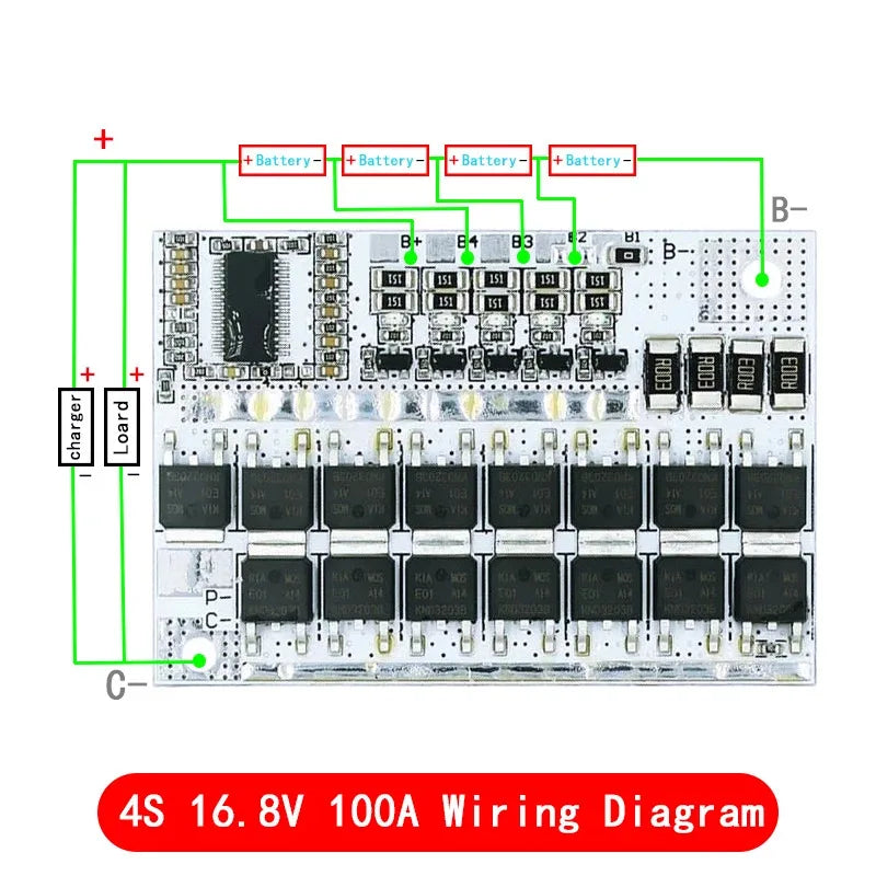 3s/4s/5s Bms 12v 16.8v 21v 3.7v 100a Li-ion Lmo Ternary Lithium Battery Protection Circuit Board Li-polymer Balance Charging
