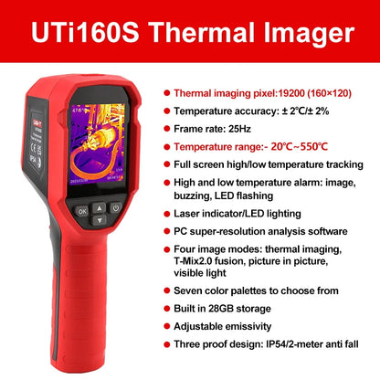 Termógrafo Infrarrojo UNI-T UTi160S (160x120) con Láser y Software PC - Cámara Termográfica IR