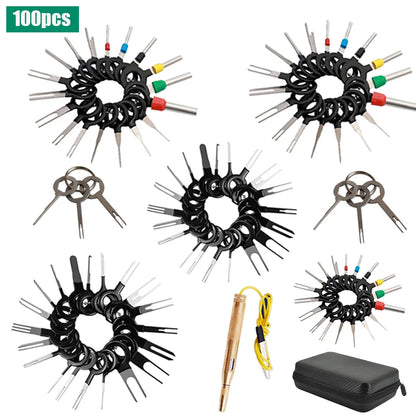 Kit Herramienta Extracción Terminales Enchufe Automotriz (Extractor Pines Conector Cable Eléctrico) para Reparación Autos