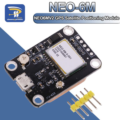 Placa Desarrollo Módulo Posicionamiento Satelital GPS NEO-6M (NEO6MV2) (Micro USB) para Arduino/STM32/C51/MCU