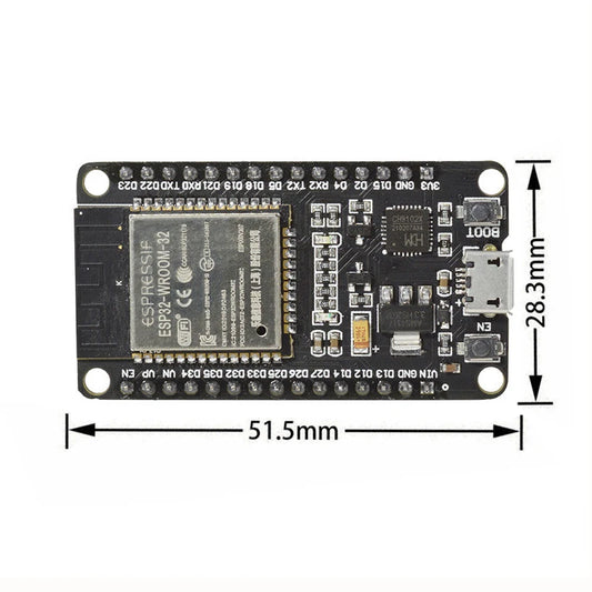 Placa Desarrollo ESP-WROOM-32 (ESP32) CPU Doble Núcleo WiFi 802.11b/g + Módulo BT Bajo Consumo