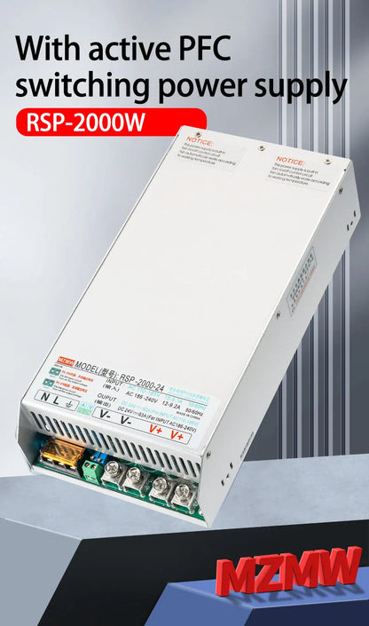 Fuente Alimentación Switching PFC MZMW 2000W Voltaje/Corriente Ajustable 0-24V a 220V CC/CV AC 100-240V a DC