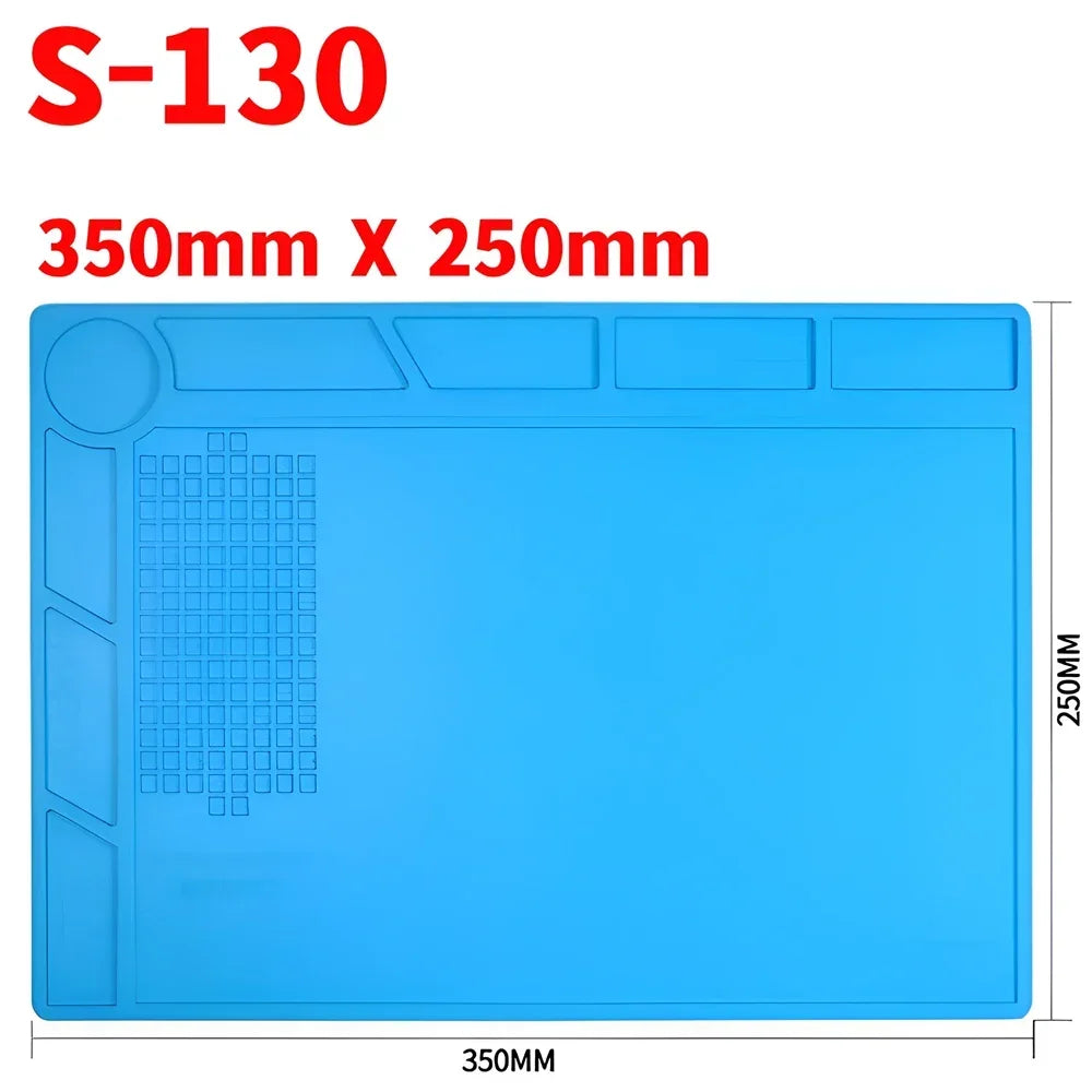 Alfombrilla Silicona ESD Aislante Térmica Resistente Calor para Soldadura Reparación Computadora/Teléfono (Kit Mantenimiento)