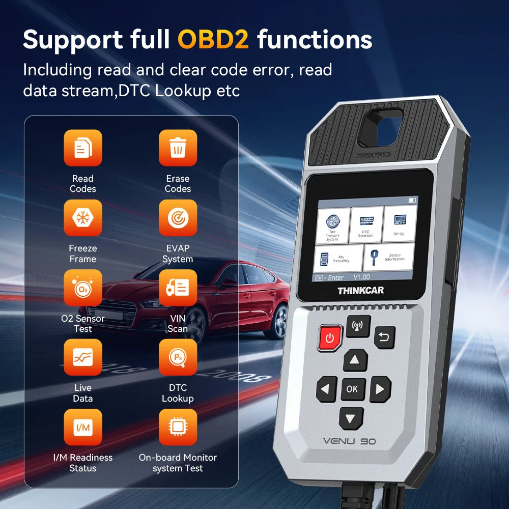 Herramienta Diagnóstico TPMS Thinkcar VENU 90 (315/433MHz) - Activación/Programación Sensores Presión Neumáticos