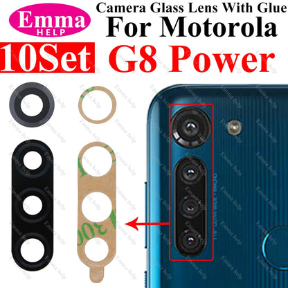 10set A+ Back Camera Glass Lens for Motorola Moto G9 G8 G7 G6 G5 Plus Play Power Rear Camera Lens