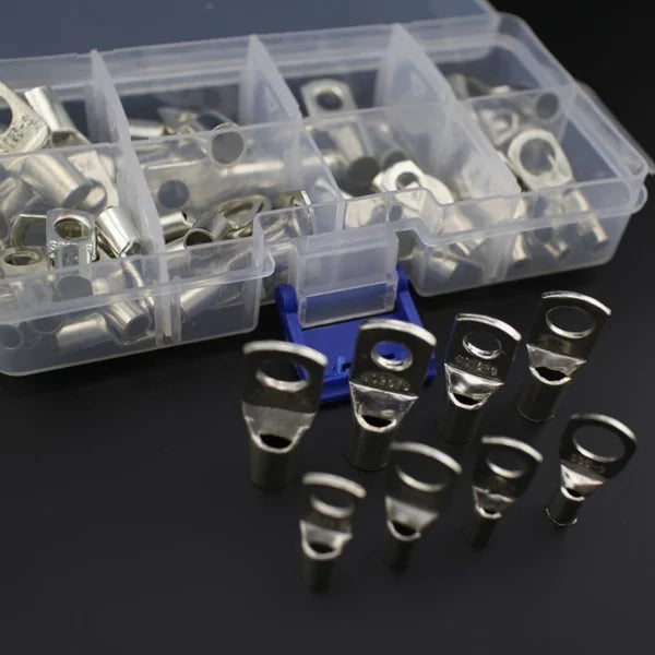 Kit Terminales Anillo Ojal Cobre Estañado (35mm², 60 Terminales) Conectores Cable Desnudo (70/240 Piezas)