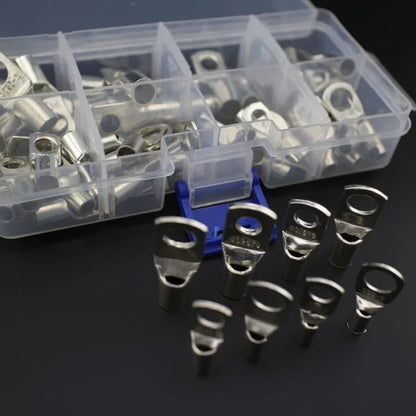 Kit Terminales Anillo Ojal Cobre Estañado (35mm², 60 Terminales) Conectores Cable Desnudo (70/240 Piezas)