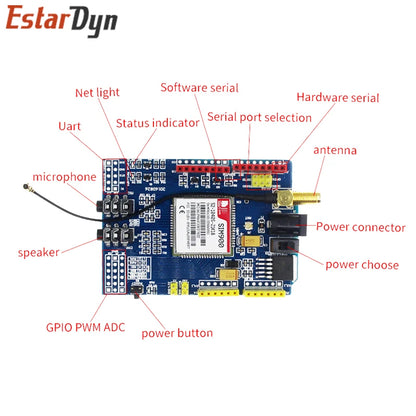 Placa Desarrollo Shield GSM/GPRS SIM900 (Quad-Band) compatible Arduino