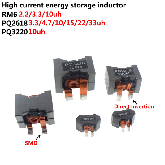 Inductor Filtro Línea Plana Nueva Energía 50A/100A RM6/PQ3220/PQ2918 - Varios Valores (2.2uH a 22uH) - Lote 2/5 Piezas