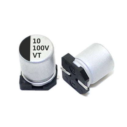Capacitor Electrolítico Aluminio SMD (1uF-1000uF, 10V-100V) - Unidad (Especificar Valor)