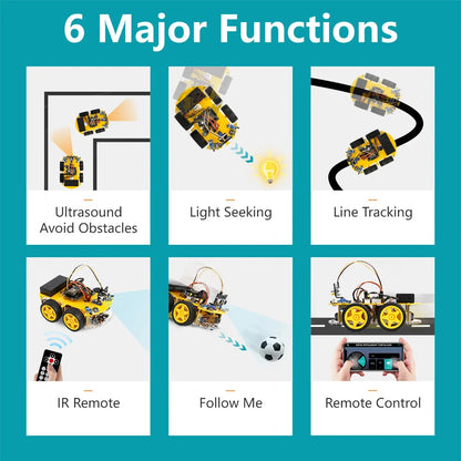 Kit Auto Robot Inteligente KUONGSHUN 4WD WiFi Multifunción ESP32 para Arduino