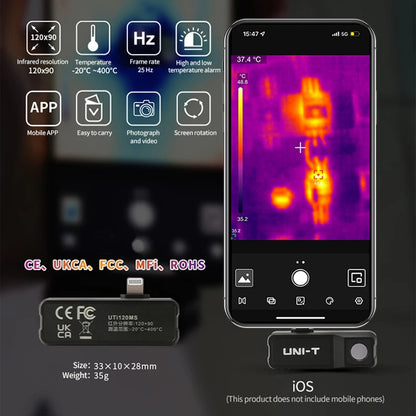 Termógrafo Infrarrojo Móvil UNI-T UTi120 / UTi120MS USB para Celular - Cámara Térmica Reparación
