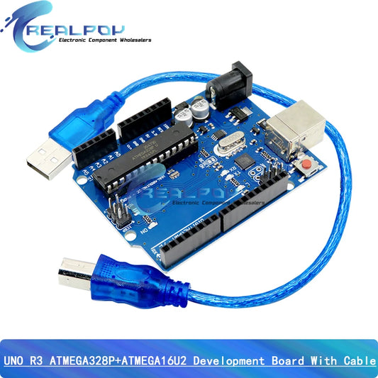 Placa Desarrollo UNO R3 (Oficial ATMEGA16U2 / WiFi R3 ATMEGA328P CH340G) compatible WeMos ESP8266 (con Caja)