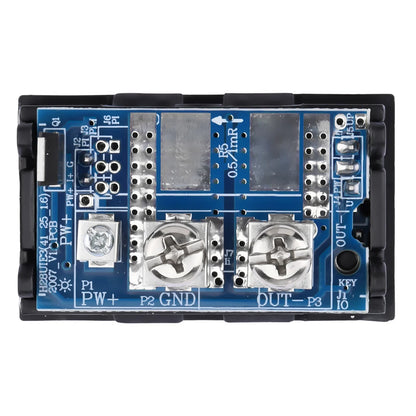 Voltímetro Amperímetro Digital DC (7-100V, 20A/50A Shunt Integrado) - Panel Display LED Dual 0.28"