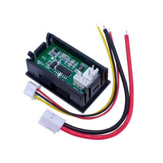 Medidor Panel Digital Voltímetro Amperímetro DC 0-100V 10A Display Dual LED Rojo/Azul 0.28"