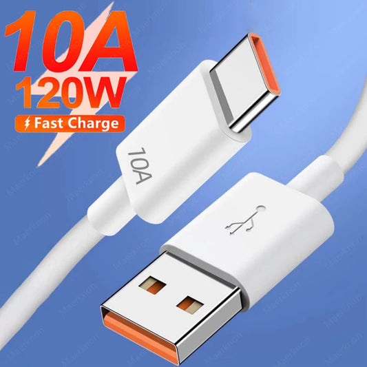 Cable USB Tipo C Carga Rápida 10A 120W y Datos para Huawei Mate 40/Honor/Xiaomi/Samsung (Cargador Teléfono USB-C)